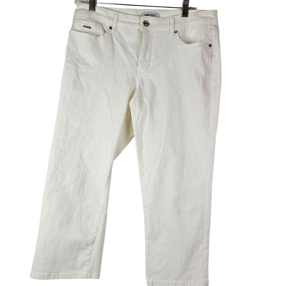 Nine West Women's Capri Jeans White Size 10 Chrystie Cropped Stretch